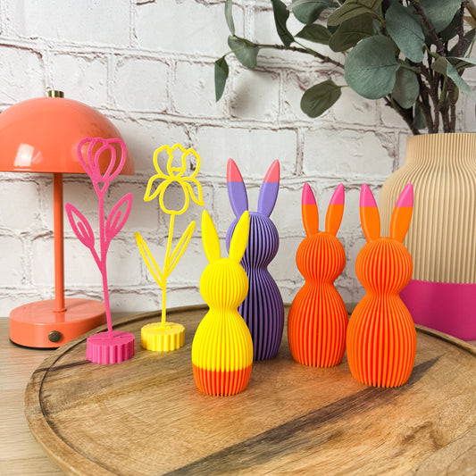 3D Osterhase „Geriffelt“ zweifarbig