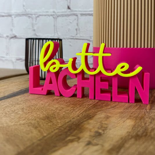 3D Schriftzug bitte lächeln
