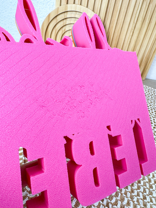 3D Schriftzug Gleichzeitig Leben Pink-Orange – B-Ware