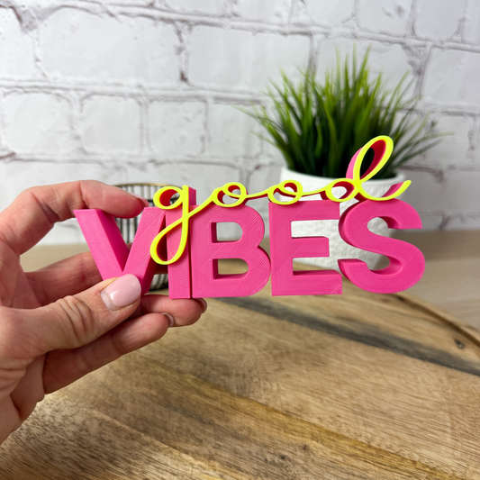 3D Schriftzug good Vibes - Statement Spruch als Dekoration