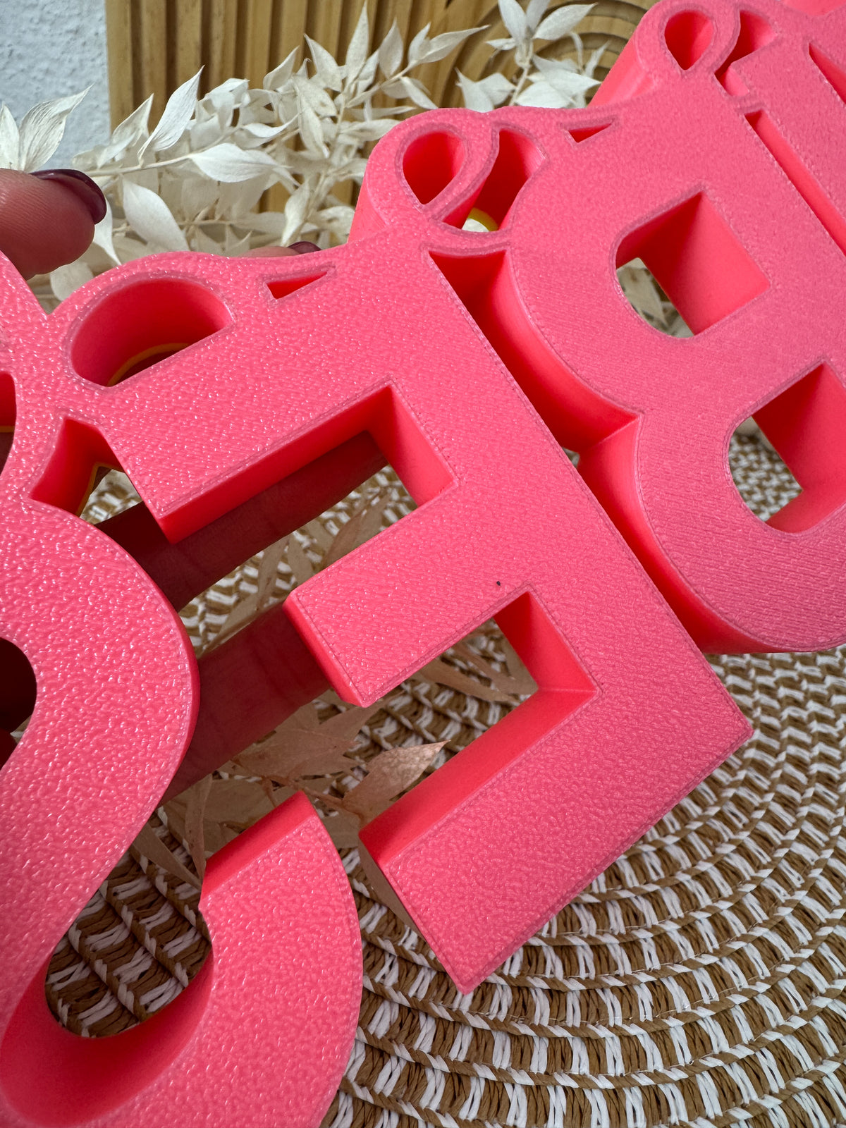 3D Schriftzug Good Vibes Rosa-Neongelb – B-Ware