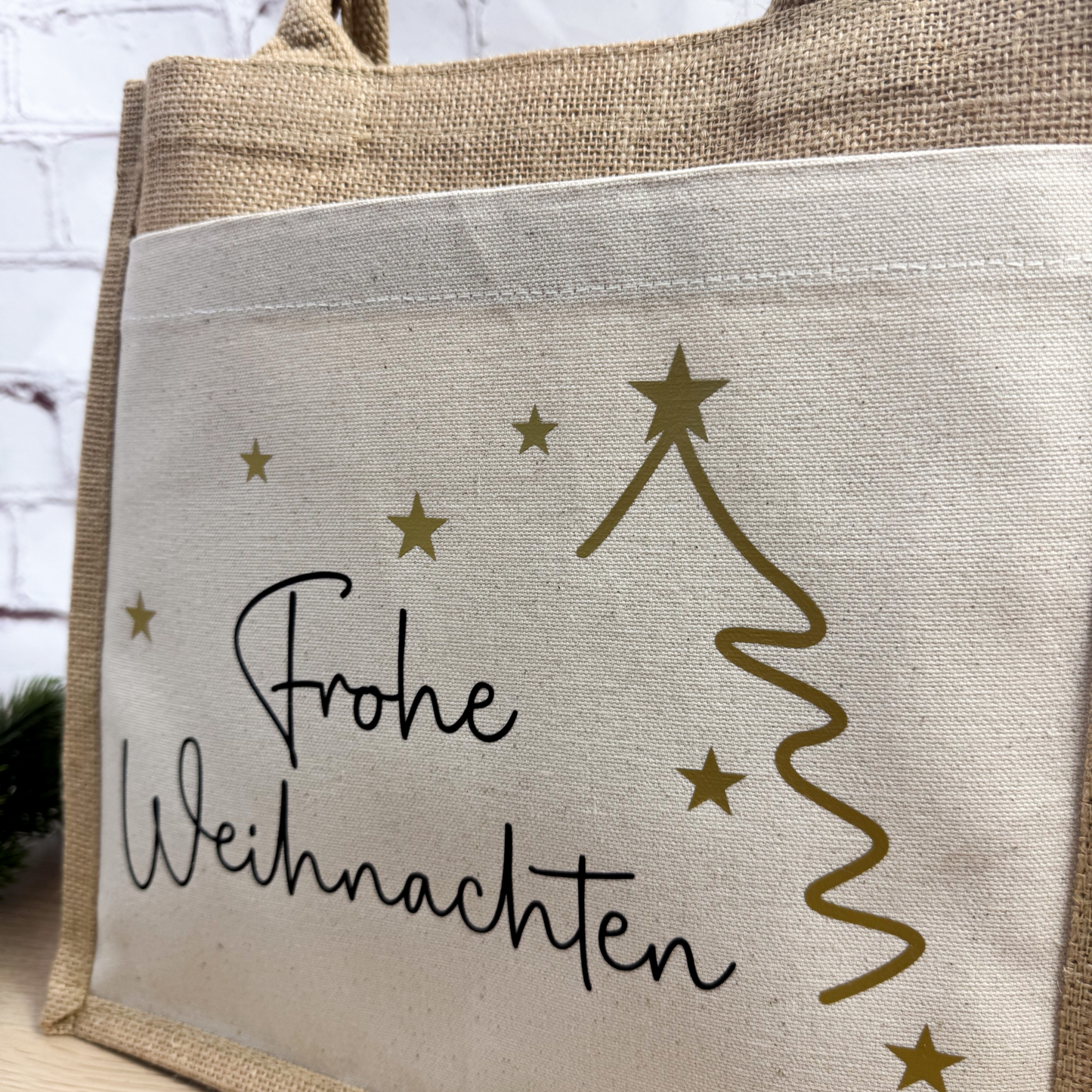 Jutetasche Frohe Weihnachten