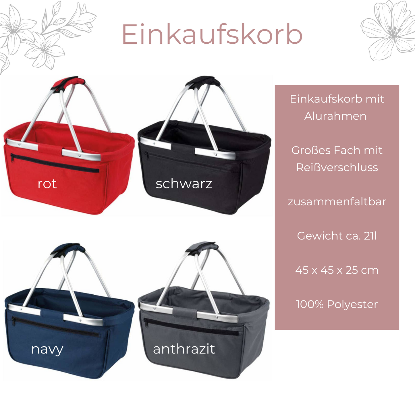 personalisierter Einkaufskorb Oma mit Namen