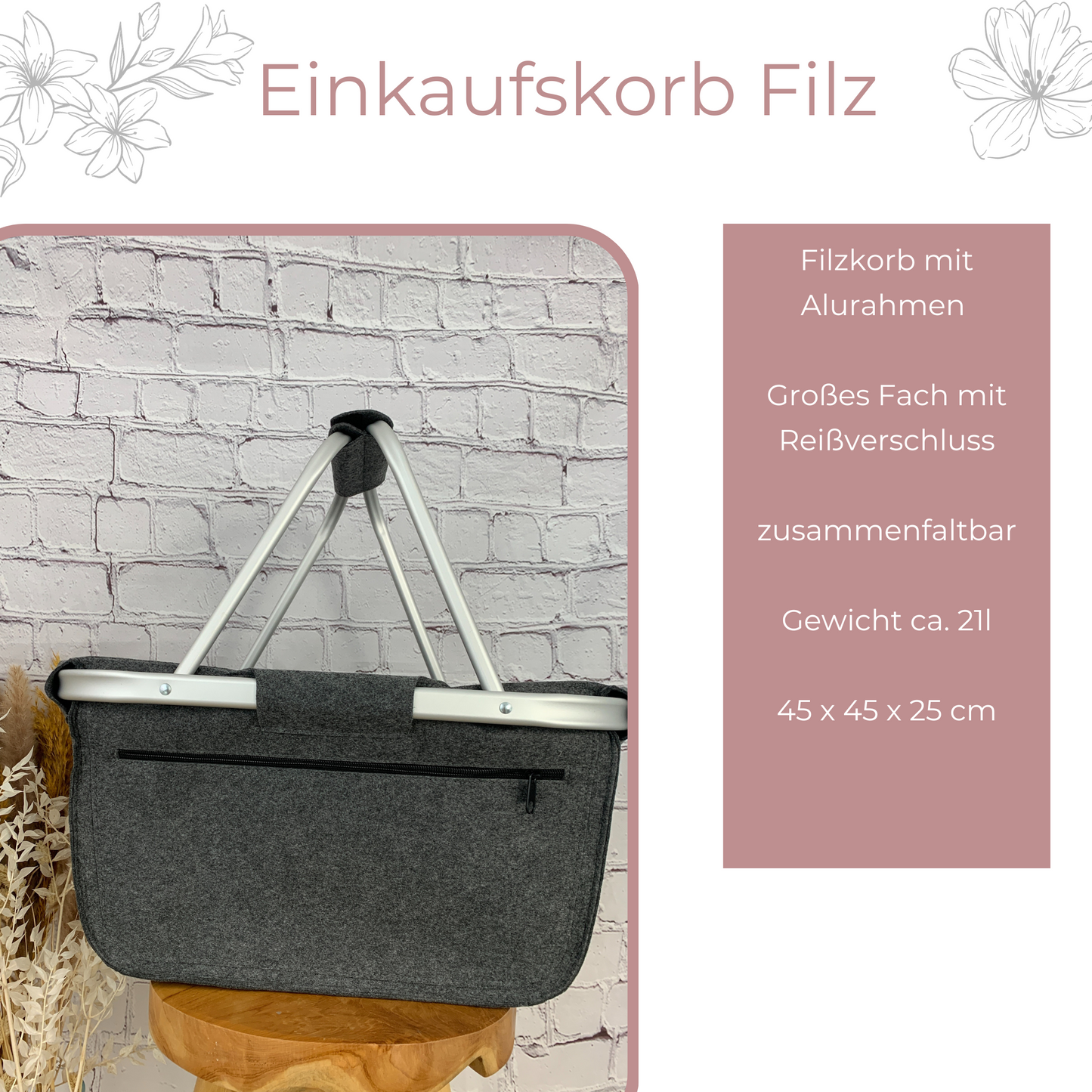 personalisierter Einkaufskorb Oma mit Namen