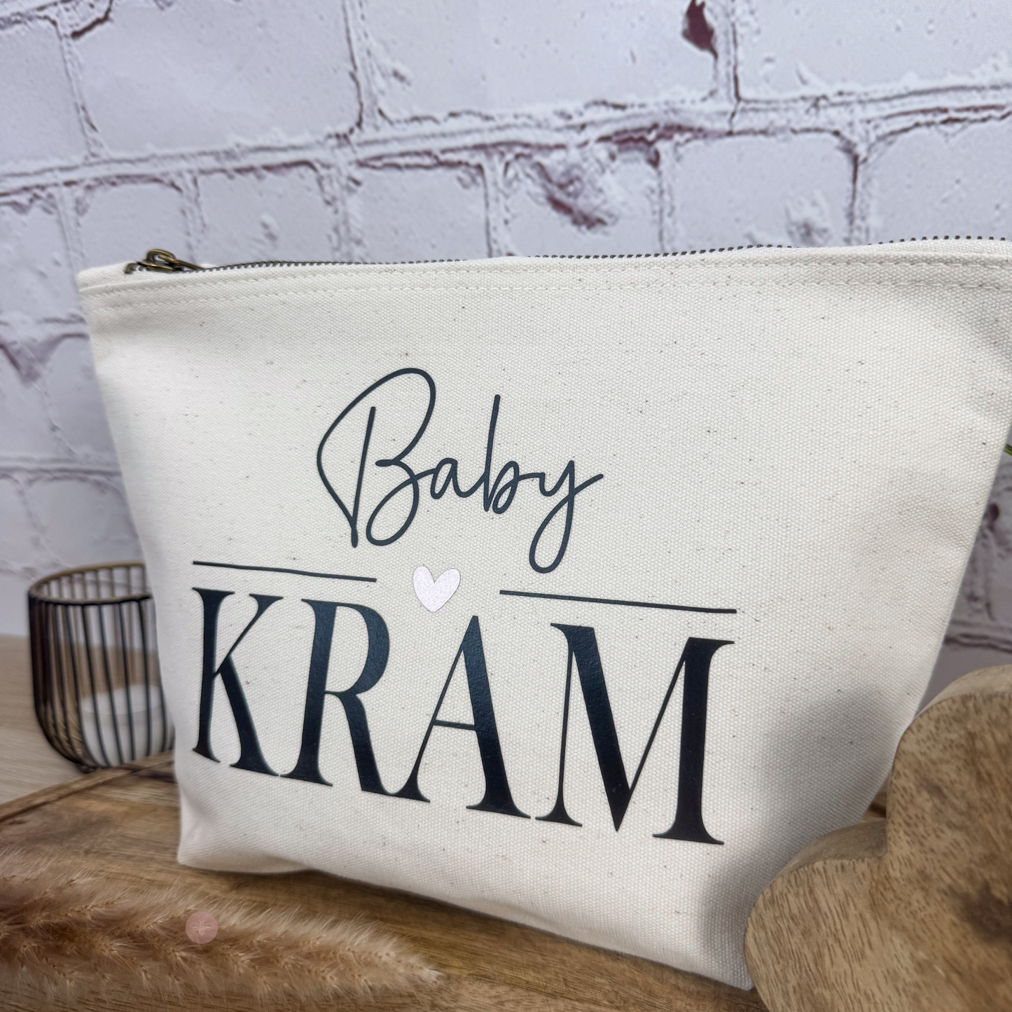 Stylische Organizer-Tasche „Baby Kram“ mit Herz-Print – perfekte Geschenkidee zur Geburt