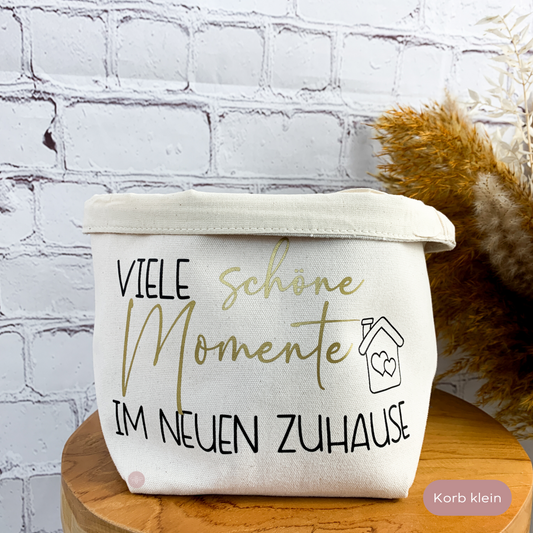 Geschenk zum Einzug - Brötchenkorb Viele schöne Momente im neuen Haus