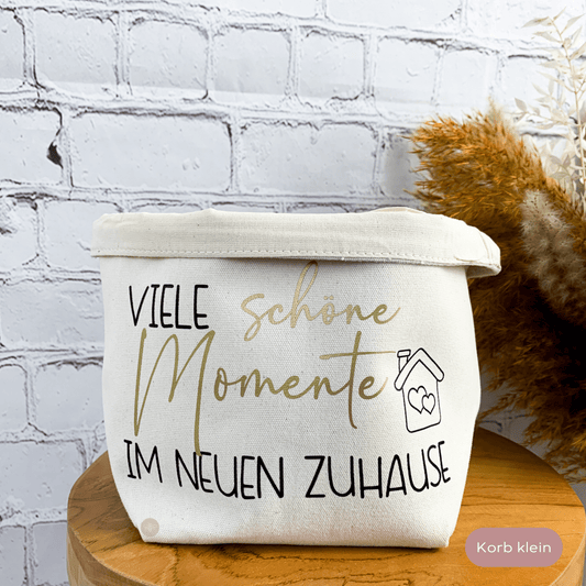 Geschenk zum Einzug - Brötchenkorb Viele schöne Momente im neuen Haus