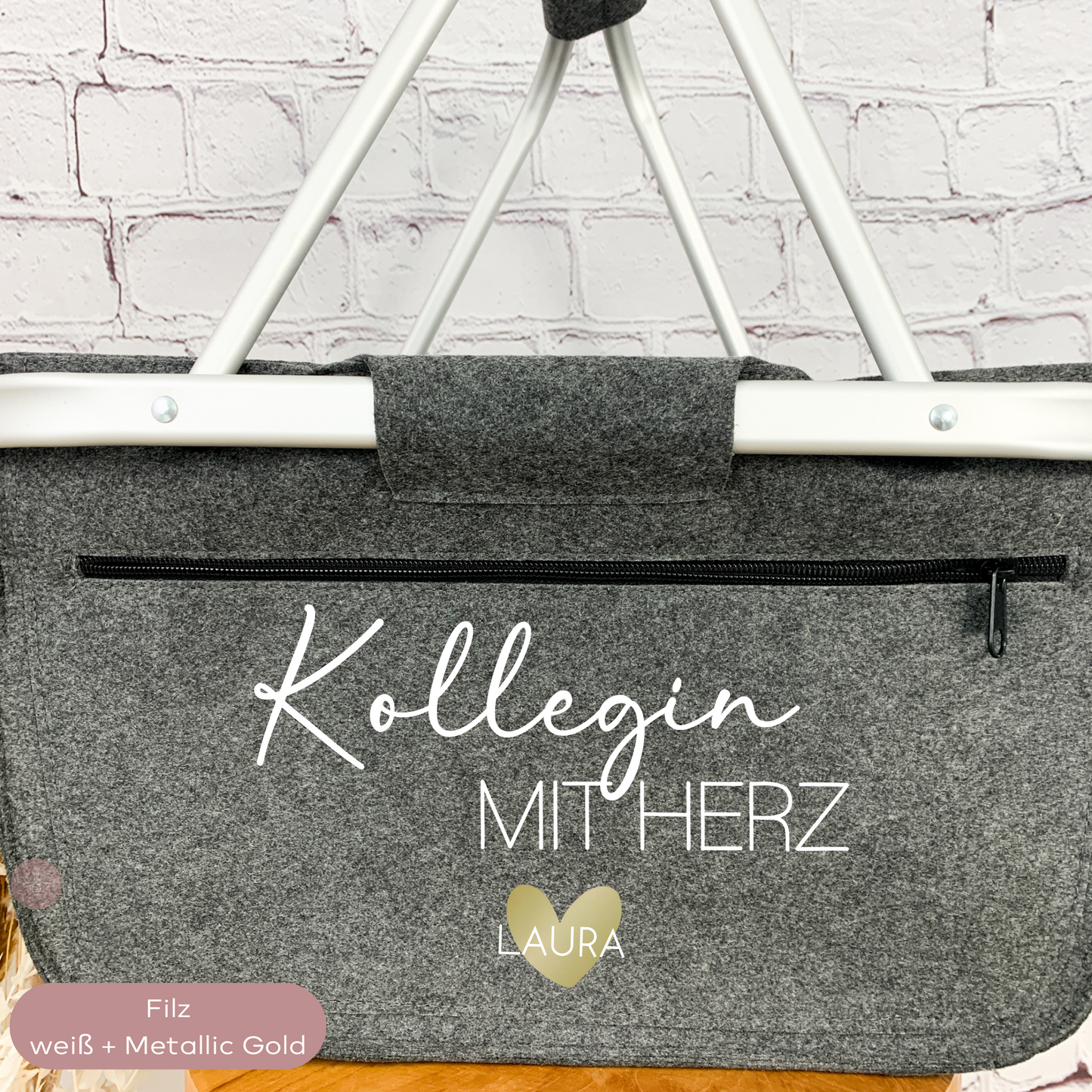 Einkaufskorb Kollegin mit Herz