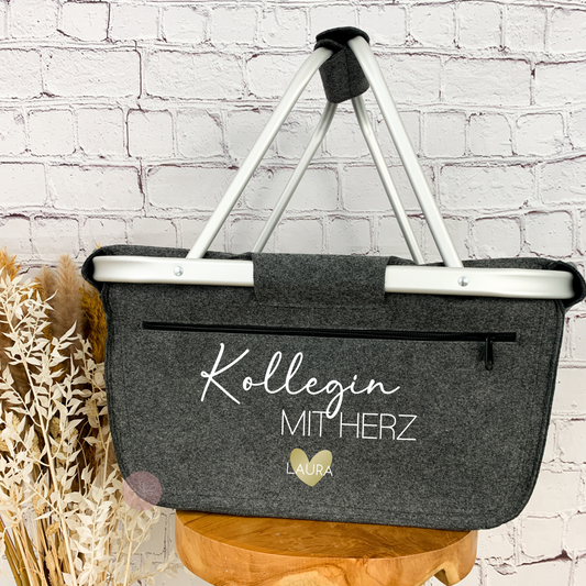 Einkaufskorb Kollegin mit Herz