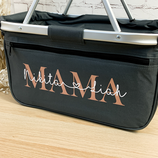Personalisierter Einkaufskorb für Mama mit Kindernamen