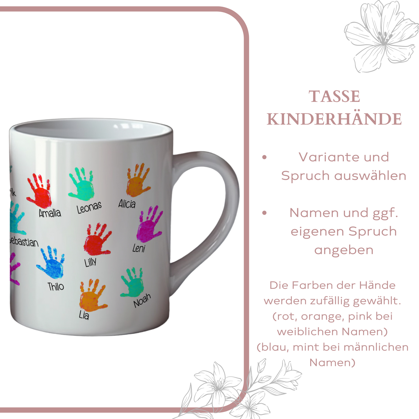 Tasse Handabdrücke - Geschenk Abschied Erzieherin