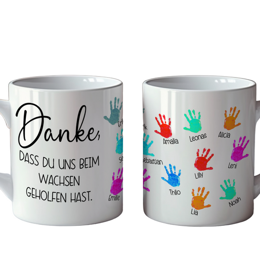 Tasse Handabdrücke - Geschenk Abschied Erzieherin