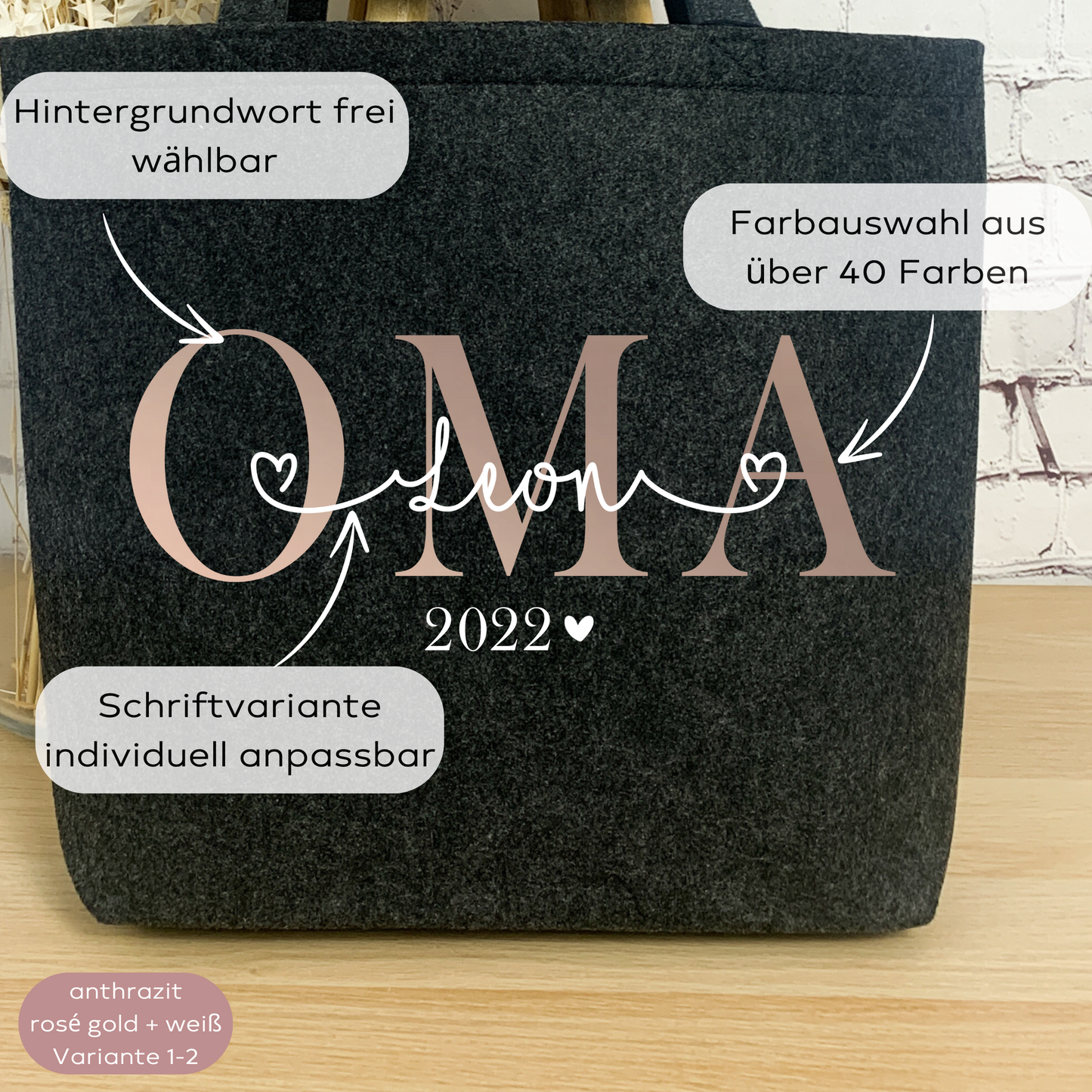 Filzshopper Oma zum Geburtstag