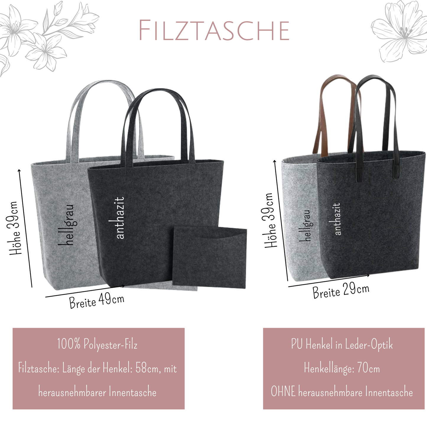 Filzshopper Erzieherin mit Herz