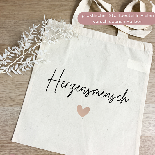 Stofftasche Herzensmensch