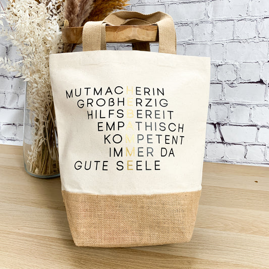 jute shopper als geschenk für die hebamme