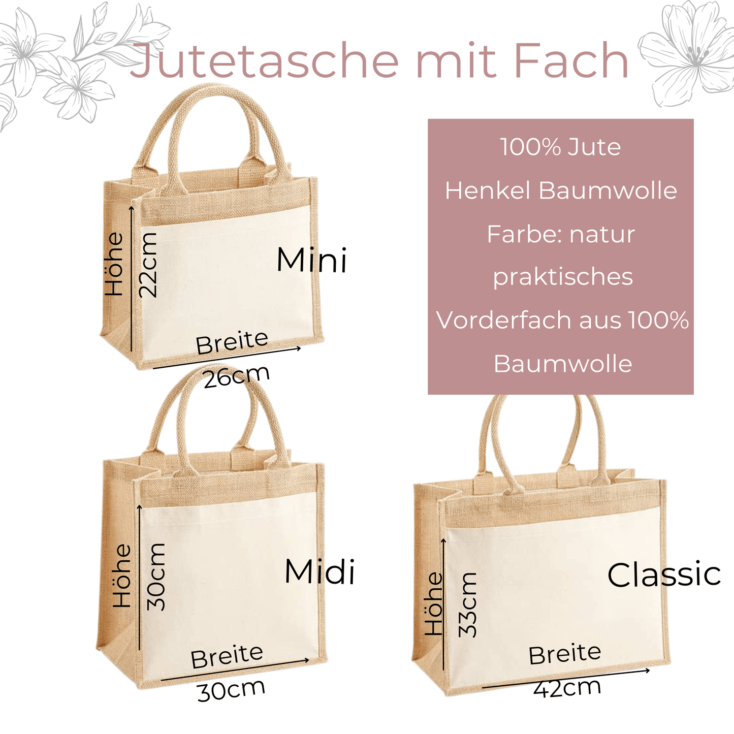 Jutetasche Kollegin mit Herz