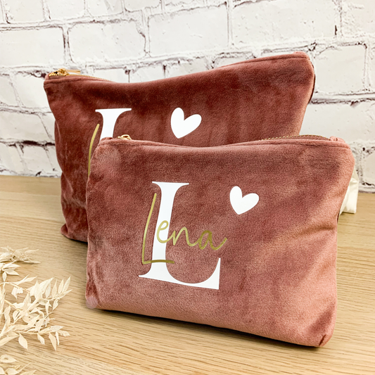 Personalisierte Kosmetiktasche aus Samt