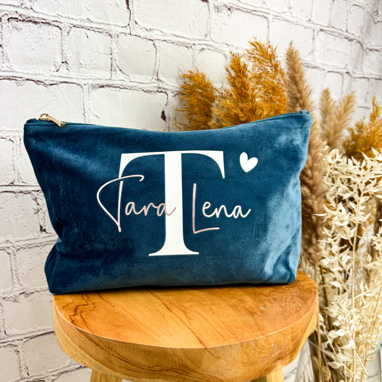 Personalisierte Kosmetiktasche aus Samt