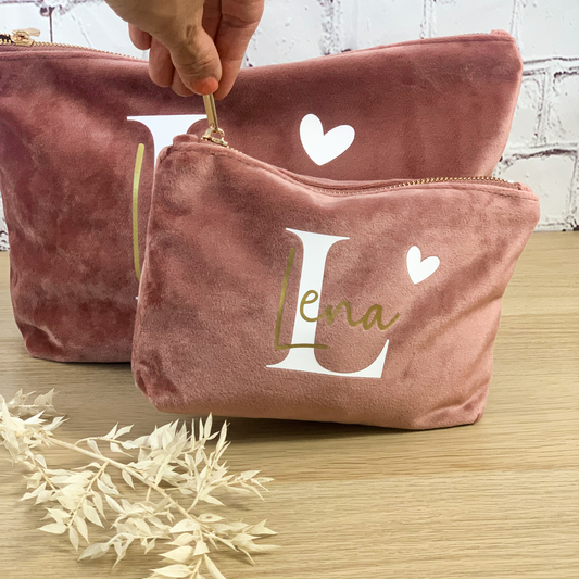 Personalisierte Kosmetiktasche aus Samt