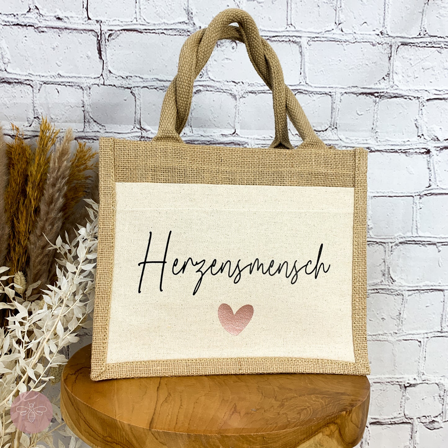 Jutetasche Herzensmensch