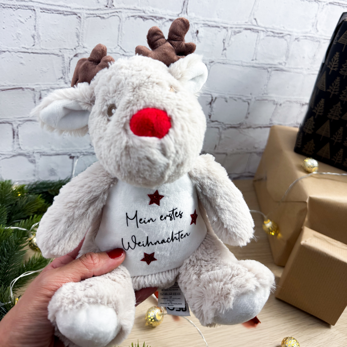 Kuscheltier Rentier Mein erstes Weihnachten