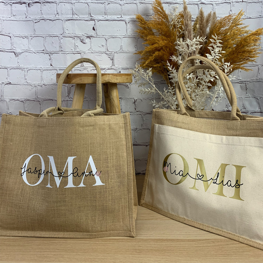 personalisiertes Geschenk Oma - Tasche mit Kindernamen