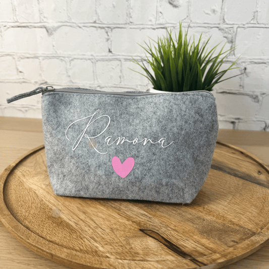 personalisierte Kosmetiktasche Filz mit Name