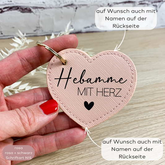 Schlüsselanhänger Herz Hebamme