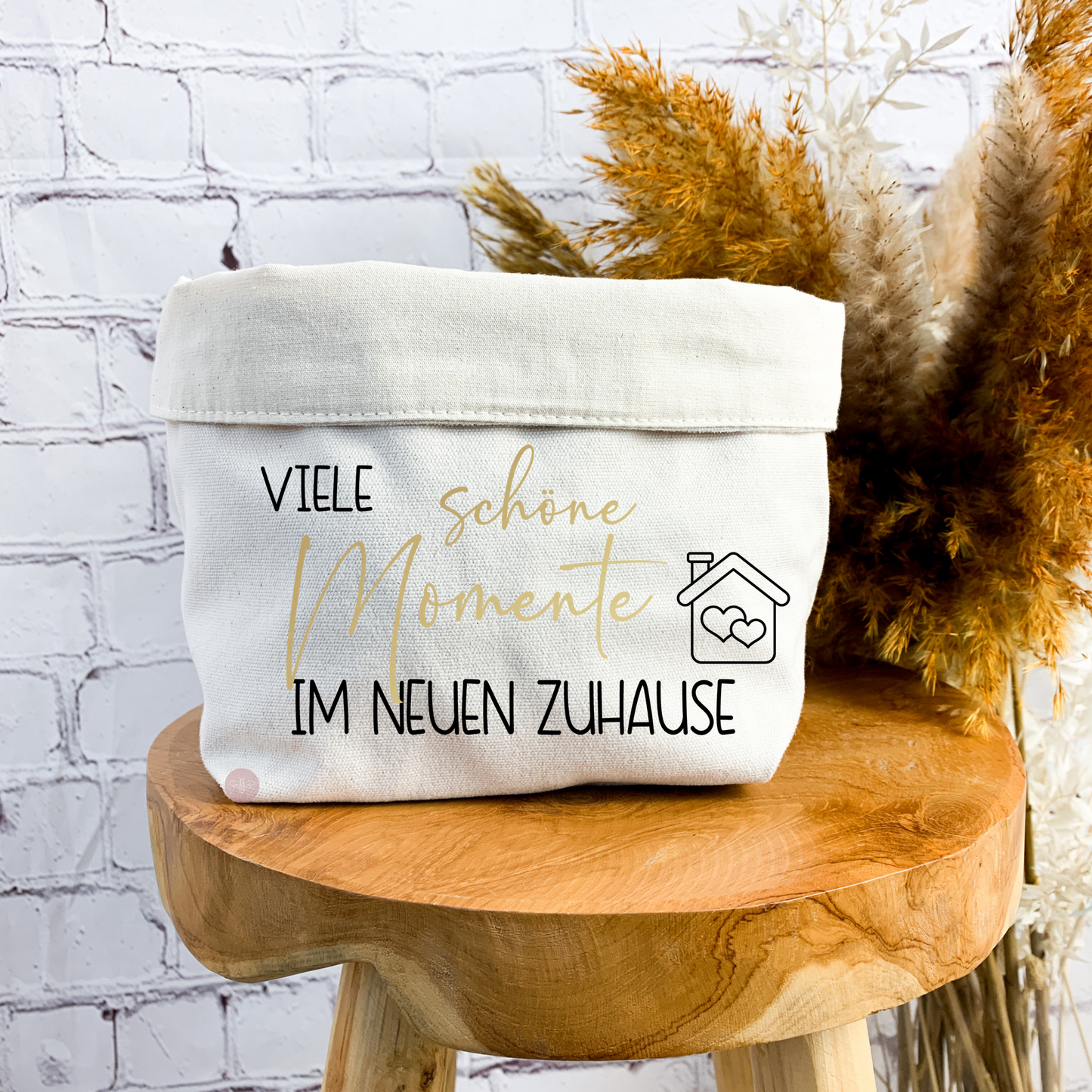 Geschenk zum Einzug - Brötchenkorb Viele schöne Momente im neuen Haus