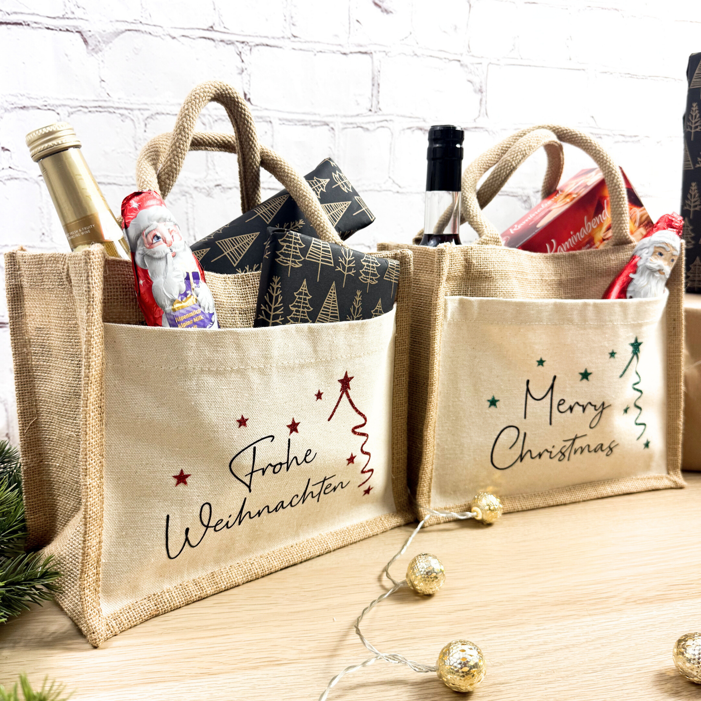 Jutetasche Frohe Weihnachten
