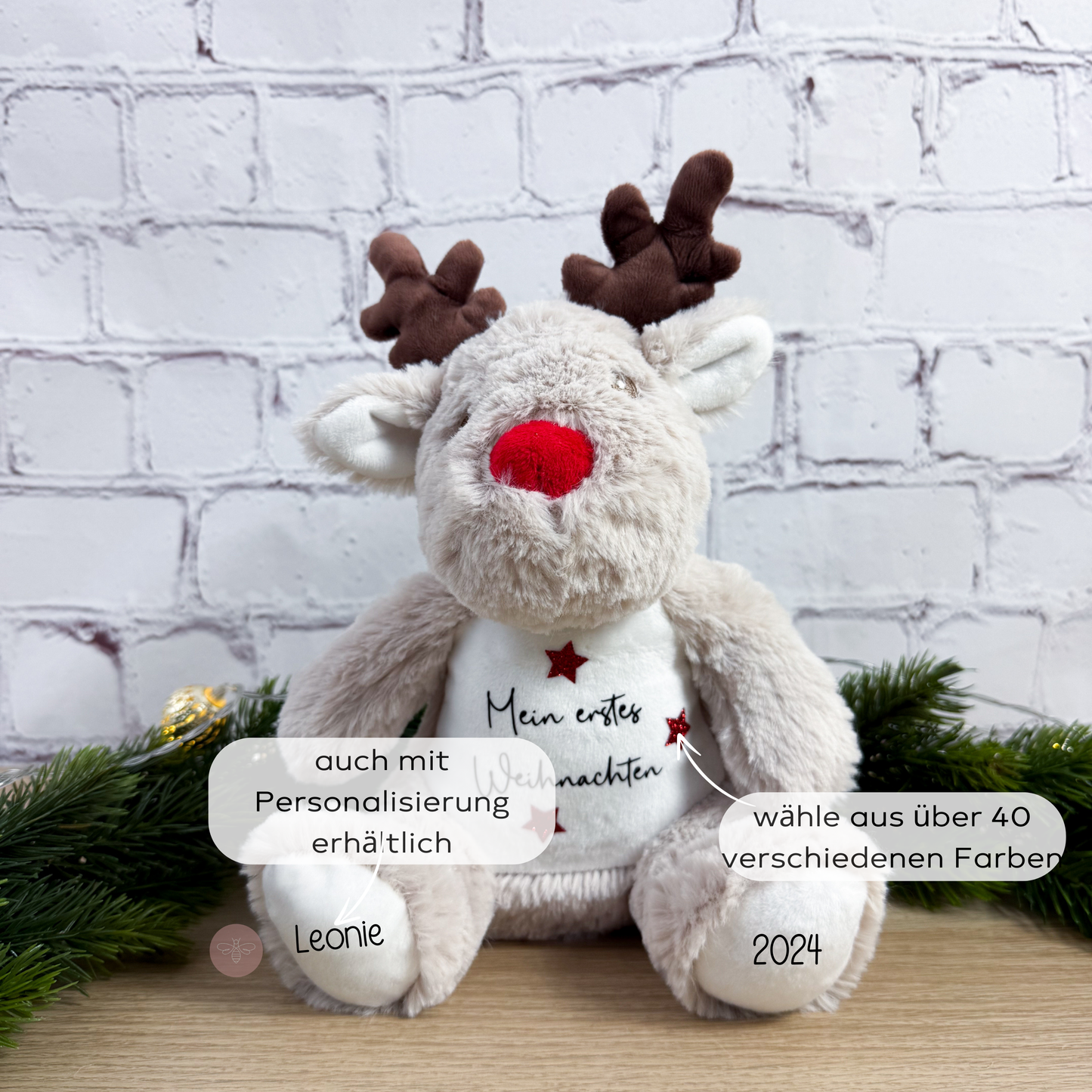 Kuscheltier Rentier Mein erstes Weihnachten