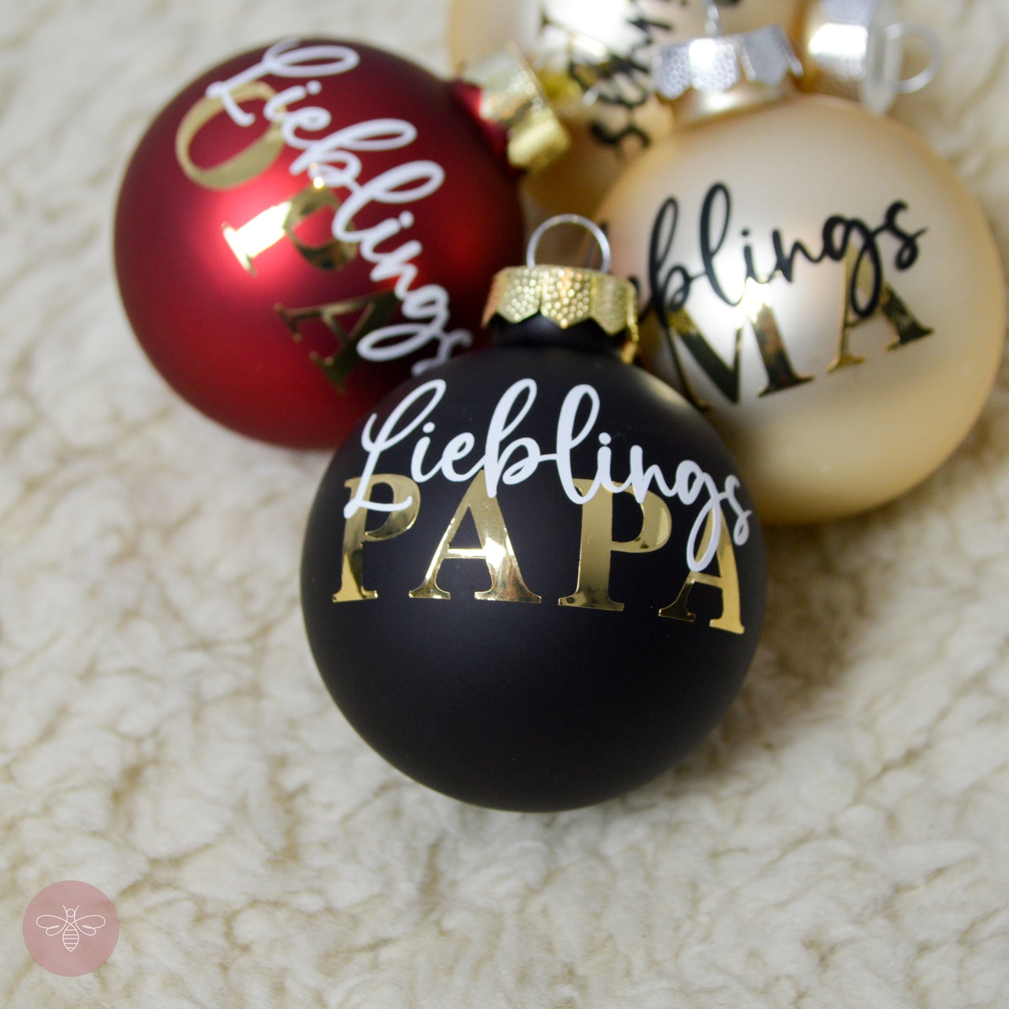 8 cm Weihnachtskugel Lieblings Oma, Lieblings Opa