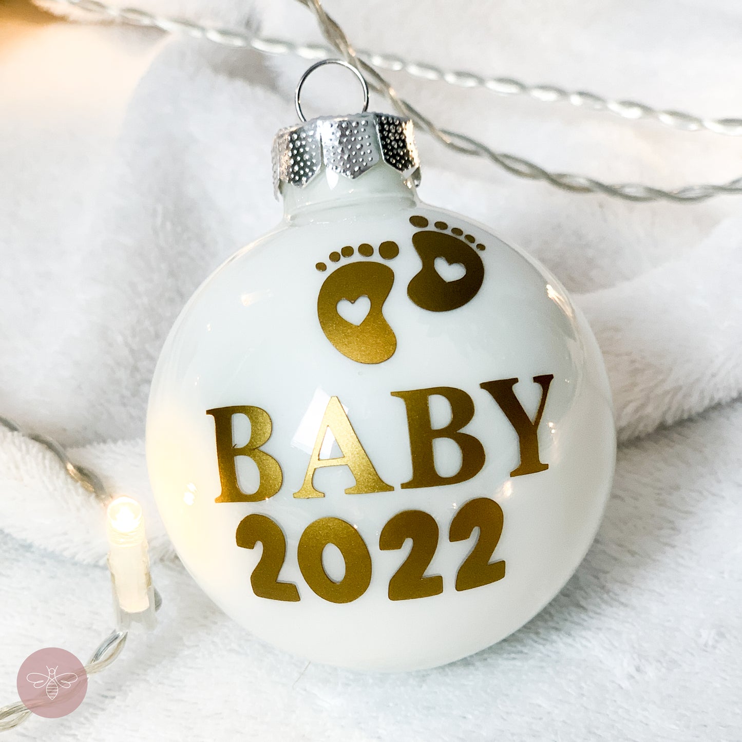 8cm Echtglas Weihnachtskugel Baby 2024