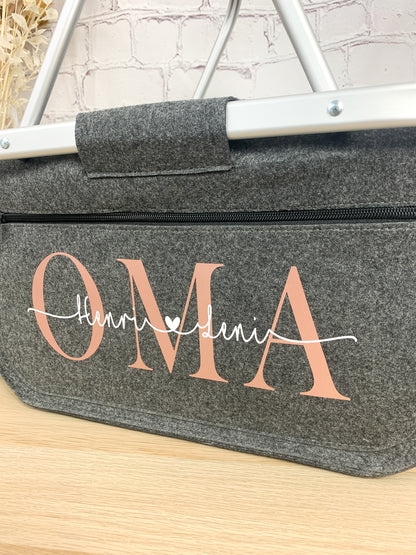 personalisierter Einkaufskorb Oma mit Namen