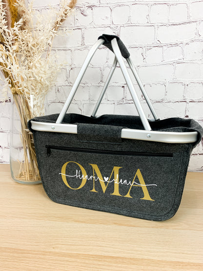personalisierter Einkaufskorb Oma mit Namen