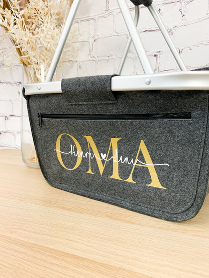 personalisierter Einkaufskorb Oma mit Namen