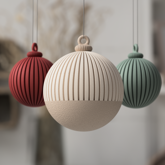 3D Weihnachtskugel - Skandi Look für den Weihnachtsbaum