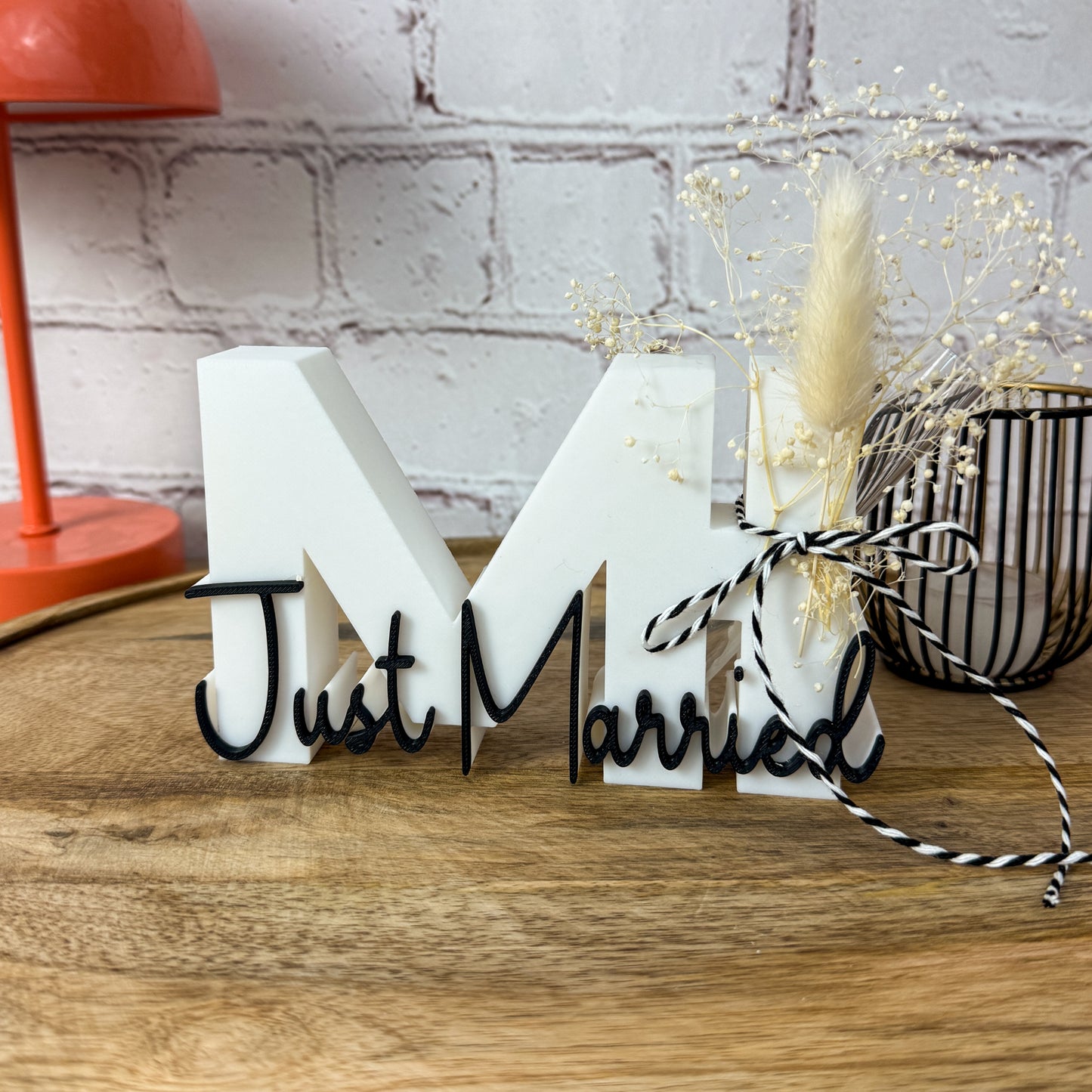 3D Just Married mit Initialen