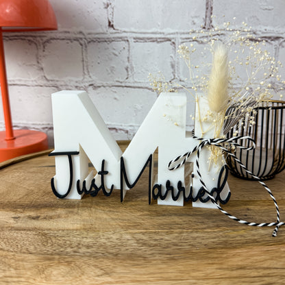 3D Just Married mit Initialen