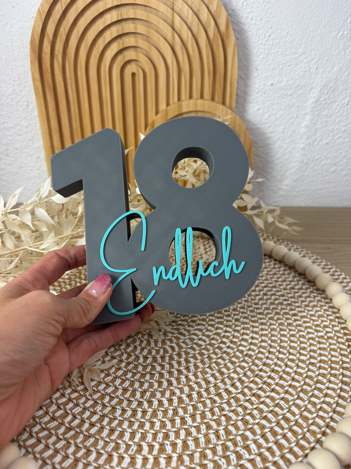 3D Geldgeschenk 18 Endlich Grau-Türkis – B-Ware