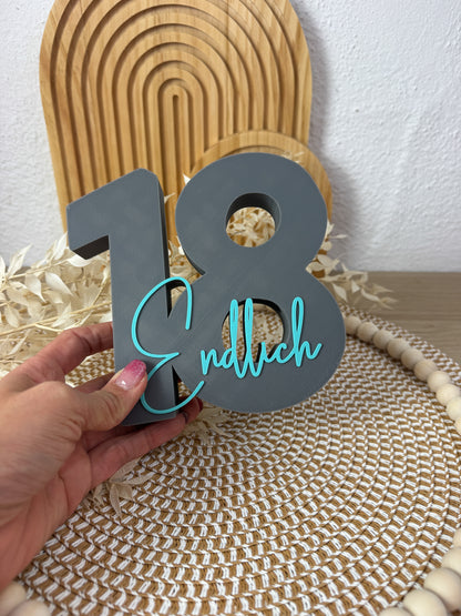 3D Geldgeschenk 18 Endlich Grau-Türkis – B-Ware