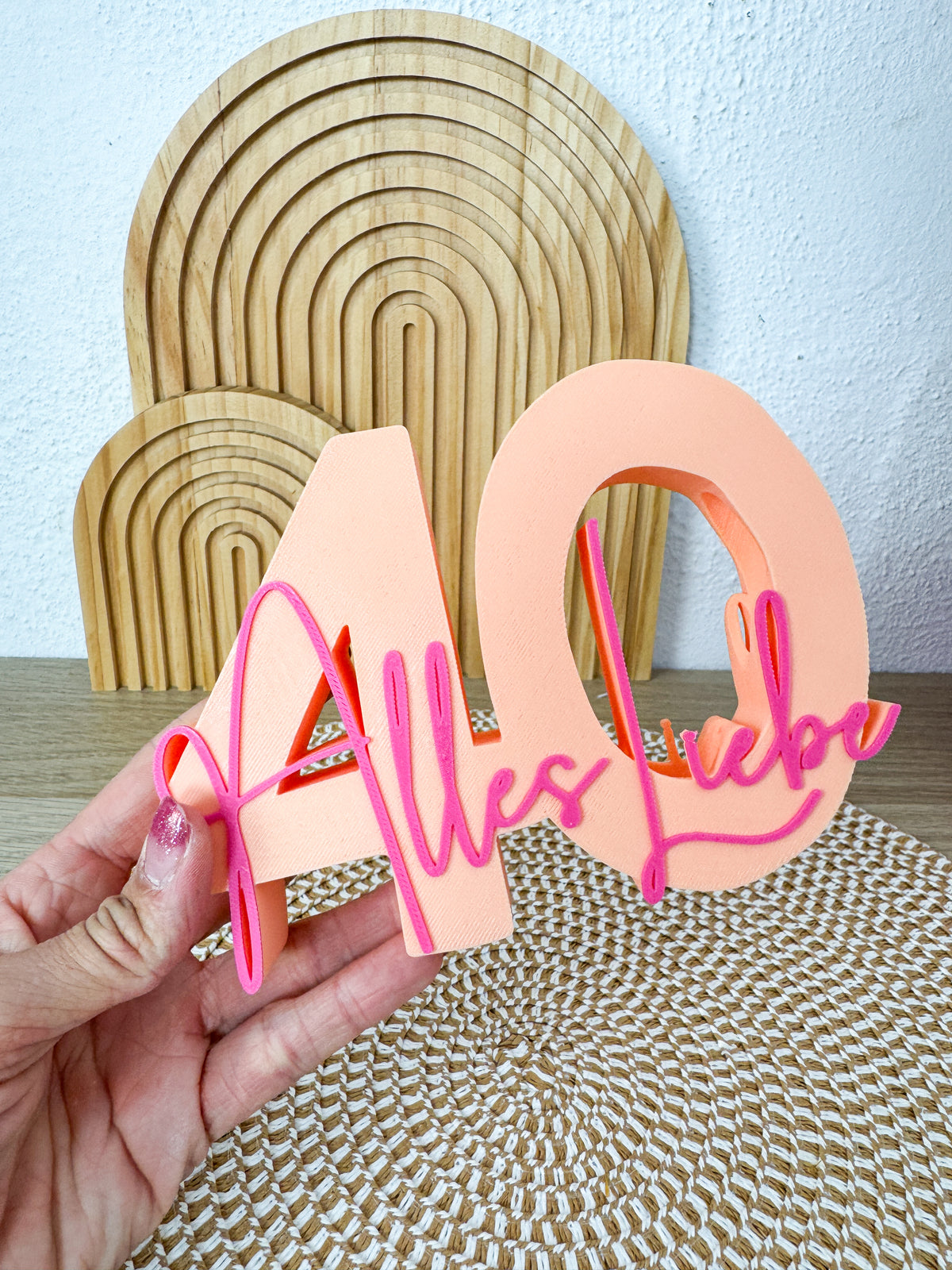 3D Geldgeschenk 40 Alles Liebe Apricot – B-Ware
