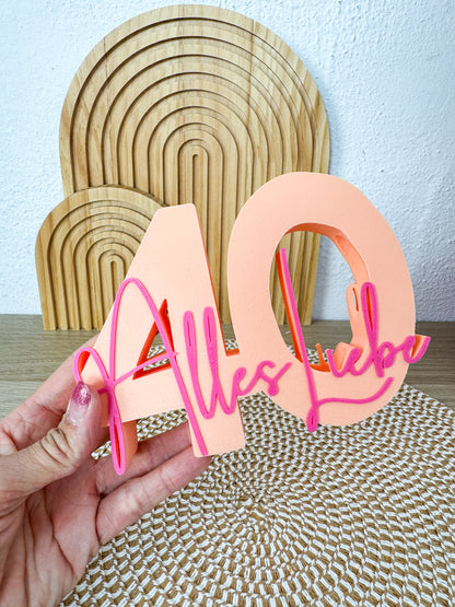 3D Geldgeschenk 40 Alles Liebe Apricot – B-Ware