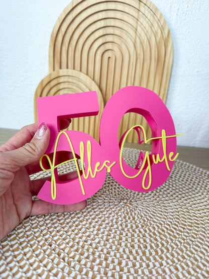 3D Geldgeschenk 50 Alles Gute Pink – B-Ware