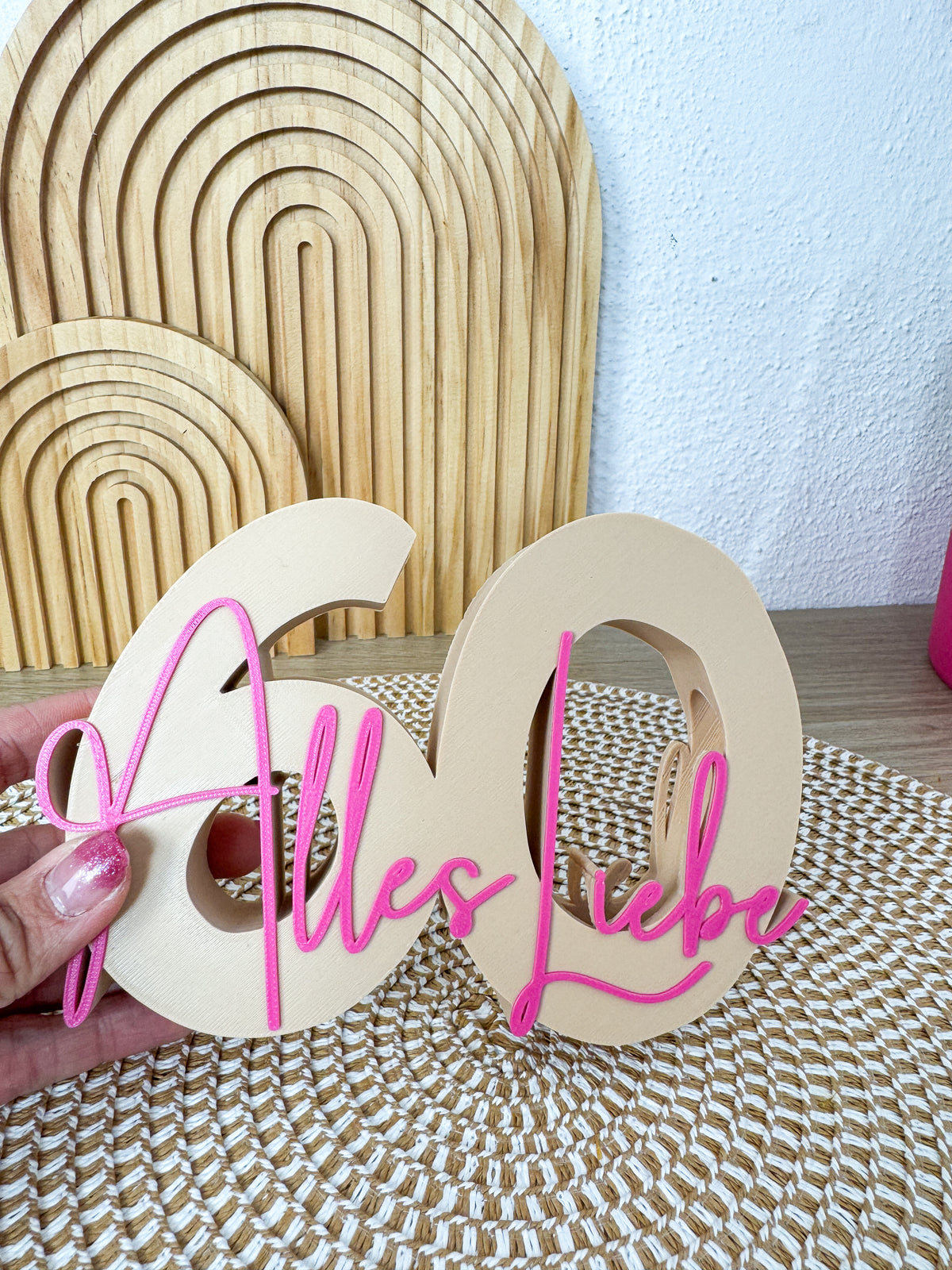3D Geldgeschenk 60 Alles Liebe Beige – B-Ware