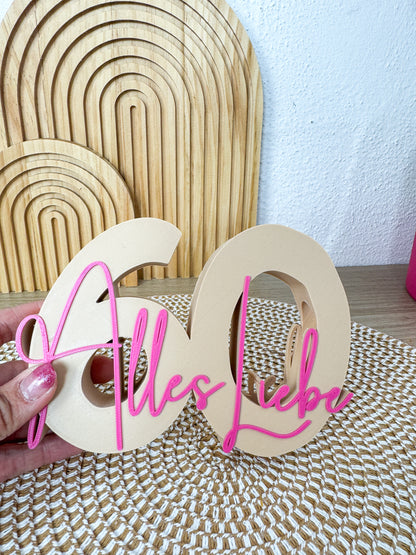 3D Geldgeschenk 60 Alles Liebe Beige – B-Ware