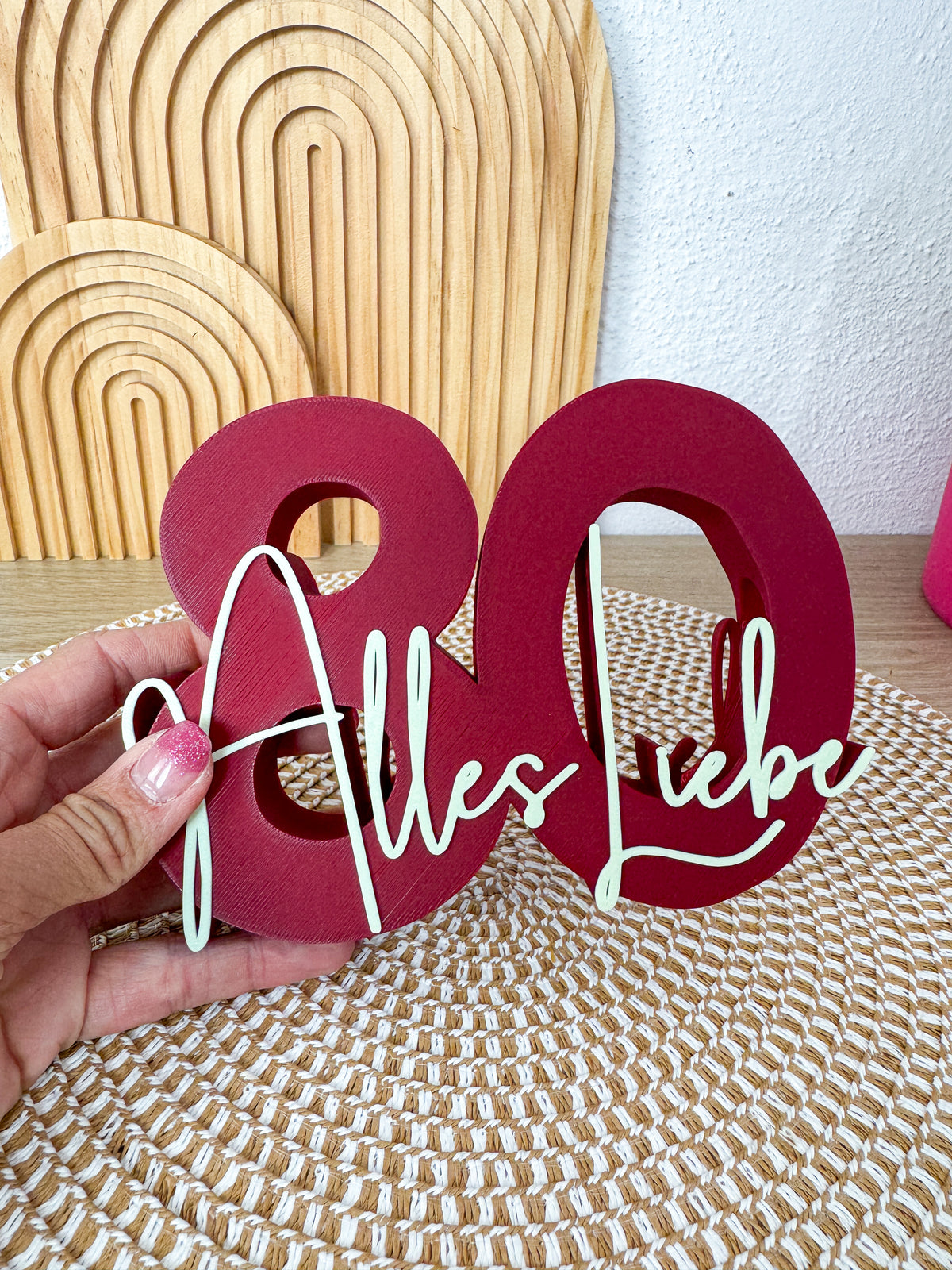 3D Geldgeschenk 80 Alles Liebe Burgunder – B-Ware