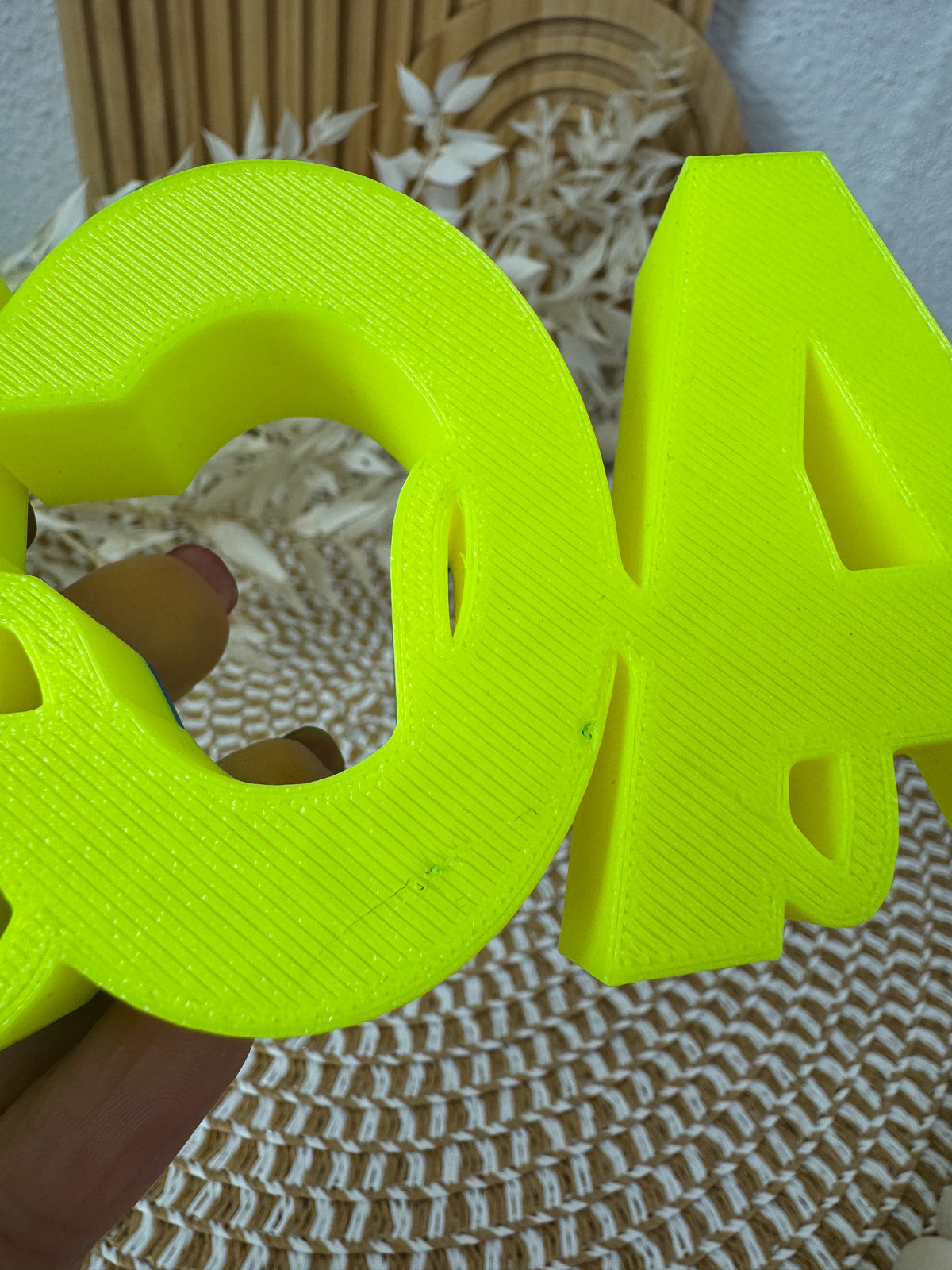 3D Schriftzug Ach Nö Neongelb-Blau – B-Ware
