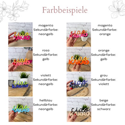 3D Schriftzug ciao Kakao